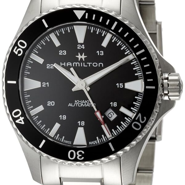 Reloj Automático Hamilton Khaki Navy Scuba H82335131 Caja de Acero Inoxidable 40 Milímetros Esfera Negra Cristal de Zafi