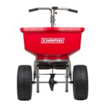 Esparcidor de césped Chapin 8400C 100 libras marco de acero inoxidable neumáticos 14 pulgadas rojo