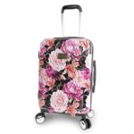 Maleta de Mano Rígida BeBe Luggage Marie BE-PC-7121 21 Pulgadas Estampado Floral Negro Policarbonato