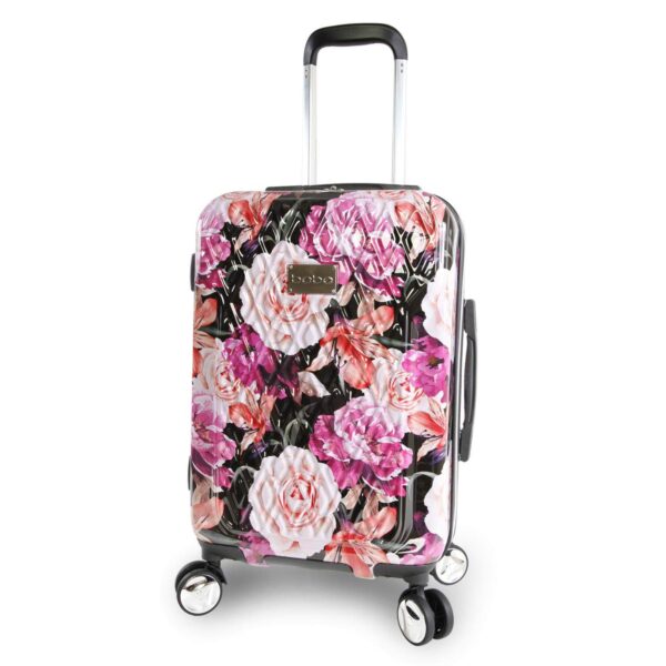 Maleta de Mano Rígida BeBe Luggage Marie BE-PC-7121 21 Pulgadas Estampado Floral Negro Policarbonato