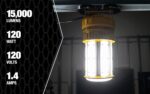 Prolight 111508 Luz industrial de 360 grados 15,000 lúmenes, tamaño único, amarillo