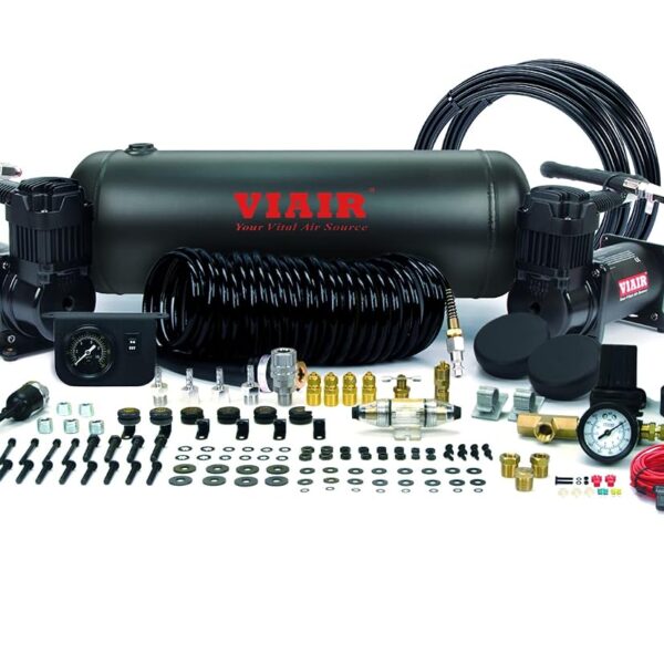 Sistema de aire a bordo dual VIAIR 400C Stealth Black 4.55 CFM 150 PSI 60 Amp 12V tanque 2.0 galones