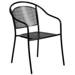 Juego de Mesa y Sillas de Patio Flash Furniture Oia CO-35SQ-03CHR4-BK-GG 5 Piezas Acero Negro Mesa Cuadrada 4 Sillas Red
