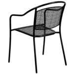 Juego de Mesa y Sillas de Patio Flash Furniture Oia CO-35SQ-03CHR4-BK-GG 5 Piezas Acero Negro Mesa Cuadrada 4 Sillas Red