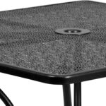 Juego de Mesa y Sillas de Patio Flash Furniture Oia CO-35SQ-03CHR4-BK-GG 5 Piezas Acero Negro Mesa Cuadrada 4 Sillas Red