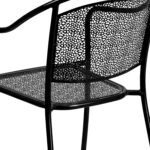 Juego de Mesa y Sillas de Patio Flash Furniture Oia CO-35SQ-03CHR4-BK-GG 5 Piezas Acero Negro Mesa Cuadrada 4 Sillas Red