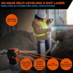Johnson Level & Tool 40-6646 - Láser autonivelante de 3 puntos con 2 puntos de plomada y 1 punto de nivel, 4.5 pulgadas,