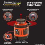 Johnson Level & Tool - Sistema láser giratorio horizontal autonivelante 99-026K con kit de estuche rígido, 50 x 14.5 pul