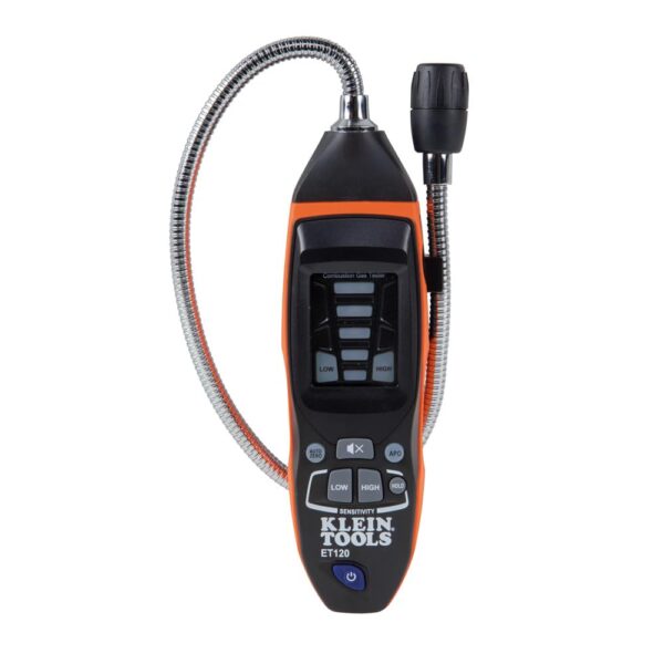 Detector de fugas de gas ET120 de Klein Tools, probador de fugas de gas combustible con cuello de cisne de 18 pulgadas t