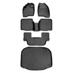 Juego de Alfombrillas MAX LINER A0082 B0082 C0082 E0082 3 Filas y Forro de Carga para Ford Explorer 2011-2014 Negro