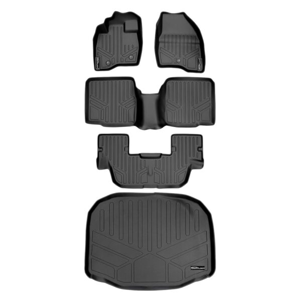 Juego de Alfombrillas MAX LINER A0082 B0082 C0082 E0082 3 Filas y Forro de Carga para Ford Explorer 2011-2014 Negro