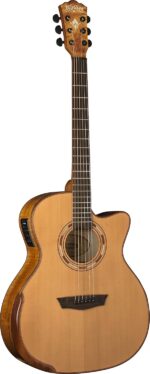 Washburn Guitarra acústica-eléctrica de 6 cuerdas, natural (WCG66SCE-O)