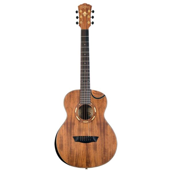 Washburn Comfort G-Mini 55 Koa - Guitarra acústica tamaño viaje, natural