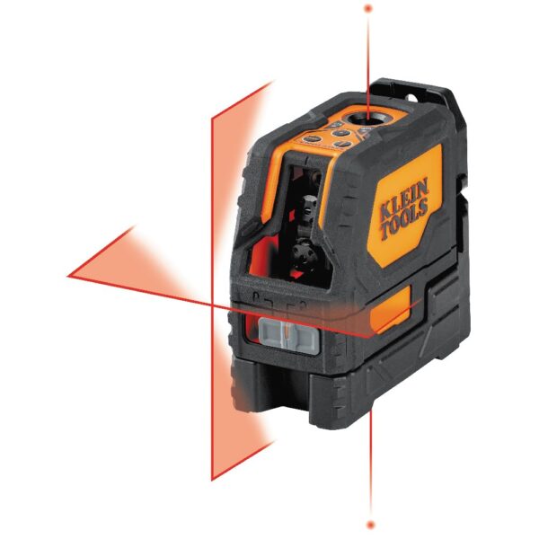 Nivel láser autonivelante Klein Tools 93LCLS con líneas cruzadas rojas brillantes y punto de plomada, montaje magnético