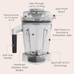 Contenedor Vitamix de 48 onzas para licuadora con AUTO-DETECCIÓN, apto para lavavajillas, sin BPA, con cuchillas de acer