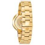 Reloj Bulova Rubaiyat Mujer 97P125 Acero Inoxidable Dorado Diamantes Esfera Plateada 35mm