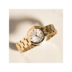 Reloj Bulova Rubaiyat Mujer 97P125 Acero Inoxidable Dorado Diamantes Esfera Plateada 35mm