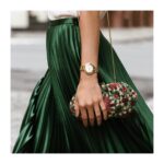 Reloj Bulova Rubaiyat Mujer 97P125 Acero Inoxidable Dorado Diamantes Esfera Plateada 35mm