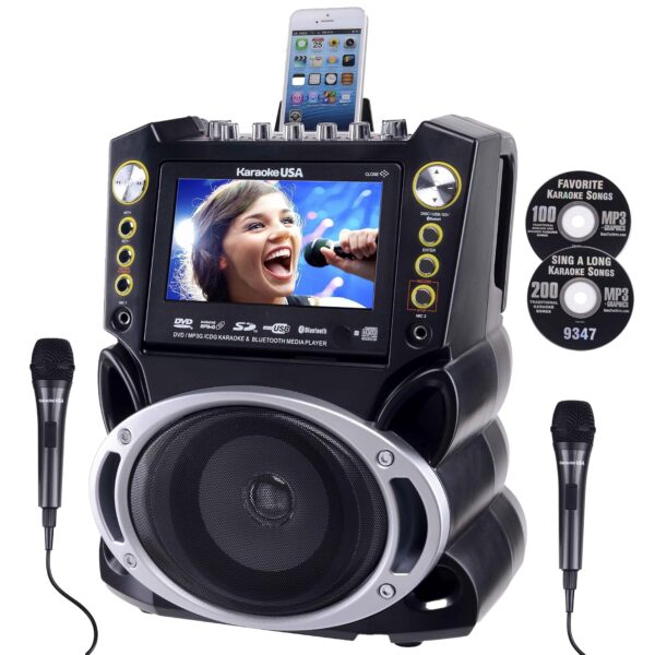 Máquina de Karaoke Bluetooth Karaoke USA GF844 Pantalla 7 Pulgadas Negro