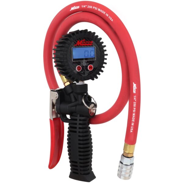 Inflador Digital Milton Industries 572D Pistola Grip con Manguera 36 pulgadas y Mandril de Seguridad Kwik Grip 255 PSI