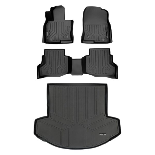 Juego de Tapetes MAXLINER 2 Filas y Forro de Carga para Mazda CX9 2016-2023 Negro Modelo A0257 B0257 D0257