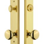 Grandeur 840717 hardware Fifth Avenue Tall Plate Set Completo de entrada con Fifth Avenue Knob en Backset Tamaño – Bocal