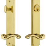 Grandeur Hardware 841210 Juego completo de platos altos de arco con palanca Portofino, tamaño del respaldo: 2.375 pulgad