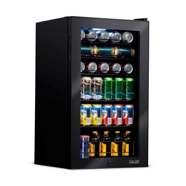 NewAir Refrigerador de bebidas para 126 latas | Pequeño refrigerador mini independiente para dormitorio con puerta de vi