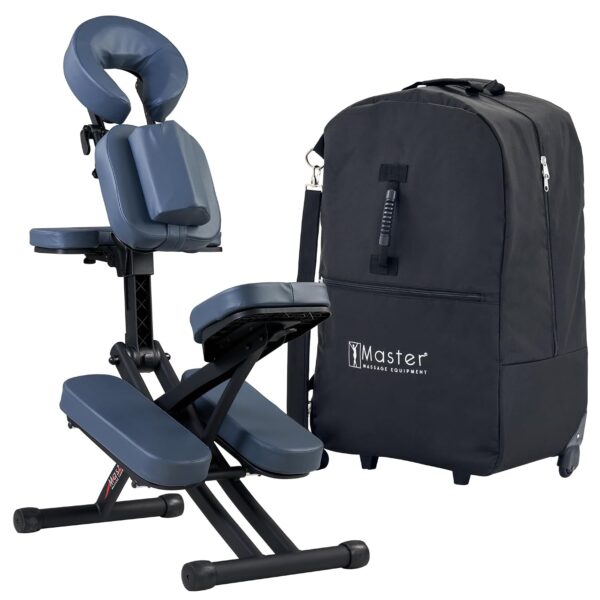 Silla de Masaje Portátil Master Massage Rio Modelo 10114P Azul Real Marco de Aluminio Plegable