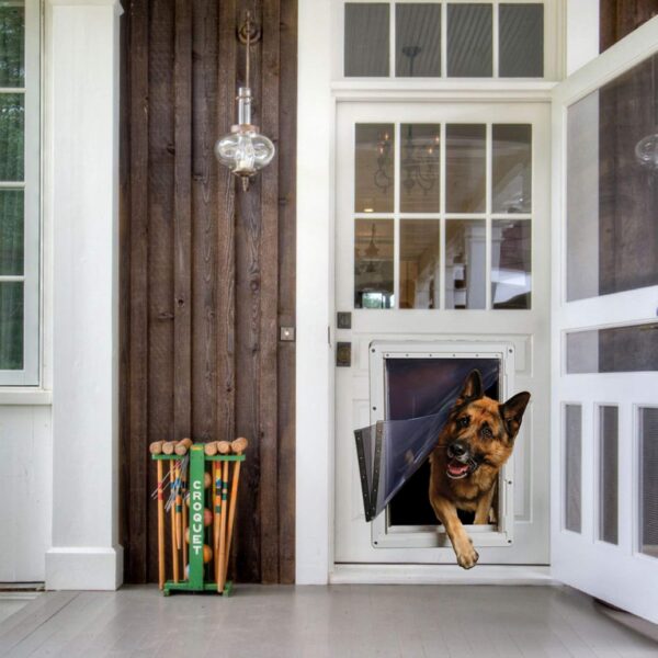 Puerta para Mascotas Ideal Pet Products DSRWSL Ruff-Weather Super Grande Solapa 15 x 23.5 Pulgadas Marco Telescópico