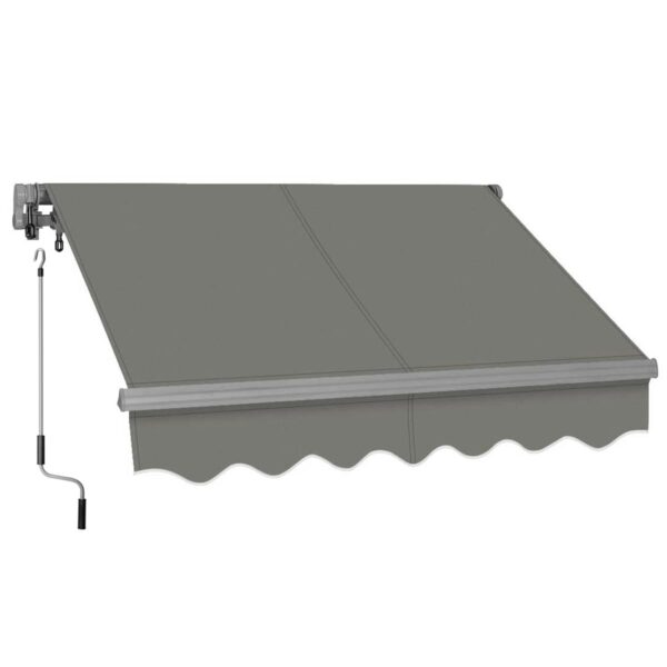 Toldo Retráctil Manual Advaning Serie SG MA1210-A118NG 12x10 pies Gris Tela Acrílica UV80