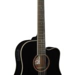 Oscar Schmidt OD312CEB-A Guitarra electroacústica Dreadnought (12 cuerdas) con corte. Negra