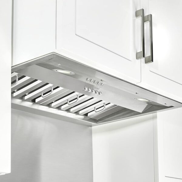 KOBE Range Hoods INX2630SQB-700-3 Campana extractora de inserción, 30 pulgadas, acero inoxidable