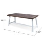 Juego de Comedor Great Deal Furniture GDFStudio Cassie Modelo 303905 3 Piezas Madera de Acacia con Bancos Marco de Metal