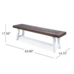 Juego de Comedor Great Deal Furniture GDFStudio Cassie Modelo 303905 3 Piezas Madera de Acacia con Bancos Marco de Metal