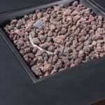 Fogata Cuadrada de Hierro Christopher Knight Home Wellington 303997 33 Pulgadas 50000 BTU Gris Oscuro