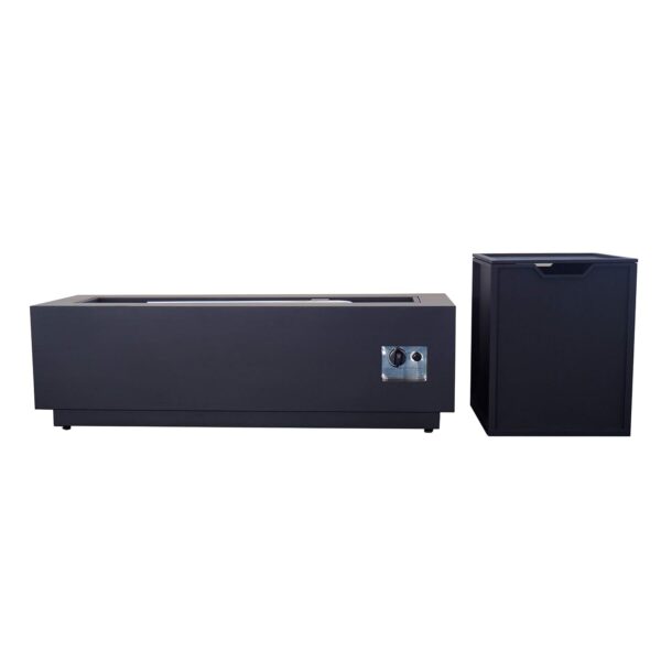Fogata Rectangular de Hierro Great Deal Furniture 304017 50000 BTU Gris Oscuro
