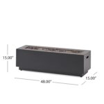 Fogata Rectangular de Hierro Great Deal Furniture 304017 50000 BTU Gris Oscuro