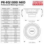 Altavoz de Audio Profesional EARTHQUAKE PR-EQ1000 NEO Rango Medio 10 Pulgadas 8 Ohmios Motor de Neodimio 700W Máximo 350