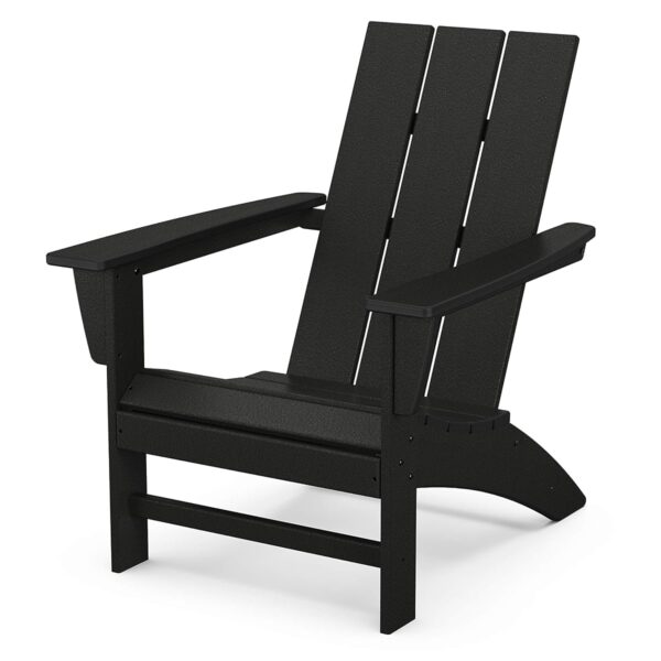 Silla Adirondack POLYWOOD AD420BL Moderna Color Negro Polietileno de Alta Densidad HDPE