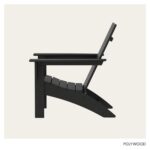 Silla Adirondack POLYWOOD AD420BL Moderna Color Negro Polietileno de Alta Densidad HDPE