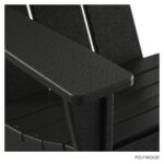 Silla Adirondack POLYWOOD AD420BL Moderna Color Negro Polietileno de Alta Densidad HDPE