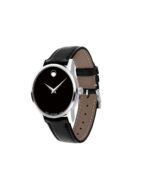 Reloj Movado Museum Classic Mujer Modelo 0607274 Caja Acero Inoxidable 28mm Esfera Negra Correa de Piel de Becerro