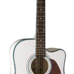Oscar Schmidt Guitarra eléctrica acústica OG2CE Dreadnought de 6 cuerdas. Blanco (OG2CEWH-A)