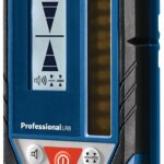BOSCH LR8 Receptor láser de línea de haz rojo y verde de 165 pies, incluye soporte de montaje, 2 pilas AA y bolsa para c