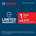BOSCH LR8 Receptor láser de línea de haz rojo y verde de 165 pies, incluye soporte de montaje, 2 pilas AA y bolsa para c