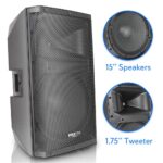 Pyle Sistema de altavoces con monitor PA Bluetooth - Altavoz de 1400 vatios para interiores y exteriores con subwoofer d