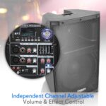 Pyle Sistema de altavoces con monitor PA Bluetooth - Altavoz de 1400 vatios para interiores y exteriores con subwoofer d