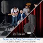 Pyle Sistema de altavoces con monitor PA Bluetooth - Altavoz de 1400 vatios para interiores y exteriores con subwoofer d