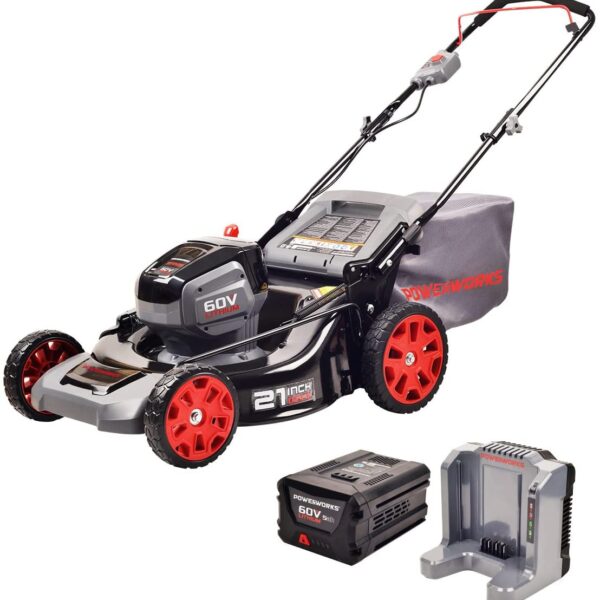 Cortadora de Césped Powerworks MO60L513PW 60V 21 Pulgadas Sin Escobillas 3 en 1